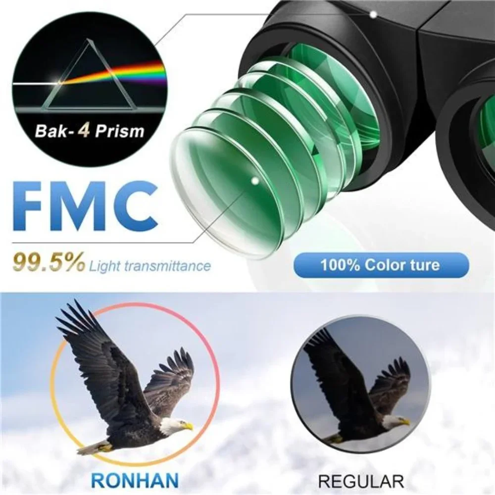 15×25 Compact Binoculars  with Large View Clear Low Light Vision